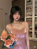 Sweet Pink A-line Spaghetti Strap Short Birthday Party Dress Homecoming Dress HZ1024