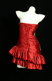 Vintage Red Strapless Sweetheart Design Sheath Satin Party Dress Homecoming Dress HZ1024