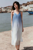 Simple Gradient Color Design Beach Holiday A-line Spaghetti Strap Dress HZ1024