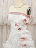 Vintage 3D Flowers Applique Strapless Design A-Line Short Homecoming Dress Party Dress HZ1024