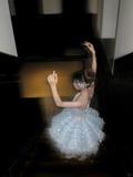Gorgeous Shiny Light Blue Sequined A-Line Strapless Design Tiered Party Dress Homecoming Dress HZ1024