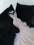 Shiny Beaded White Sweetheart Tulle Sequin Design Elegant Mermaid Floor-length Wedding Dress HZ1024