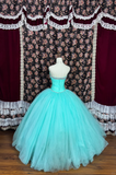Gorgeous Shiny Beaded Sweet 16 Quinceanera Strapless A-Line Floor-length Prom Dress Evening Dress Ball Gown HZ1024