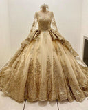 Gorgeous Glittering Golden Beaded Sweet 16 Quinceanera A-Line Floor-length Prom Dress Birthday Dress Evening Dress Ball Gown HZ1024