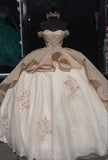 Elegant Shiny Embroidery Sweet 16 Quinceanera A-Line Floor-length Prom Dress Birthday Dress Evening Dress Ball Gown HZ1024