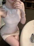 Fashion Pink Beading Design A-line Halter Homecoming Dress HZ1024