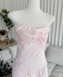 Sweet Pink Appliques Spaghetti Strap Design A-line Women Dress HZ1024