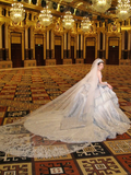 Gorgeous Shiny Beaded Sequined Sweetheart Design A-Line Wedding Dress Ball Gown Prom Dress Evening Dress HZ1024