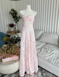 Sweet Pink Appliques Spaghetti Strap Design A-line Women Dress HZ1024