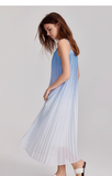 Simple Gradient Color Design Beach Holiday A-line Spaghetti Strap Dress HZ1024