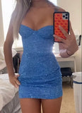 Vintage Navy Blue Beaded Homecoming Dress Sheath Party Dress Short Cocktail Dress HZ1024