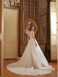 Gorgeous Ivory Sweetheart Applique Straps A-Line Wedding Dress Prom Dress Evening Dress HZ1024