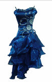 Vintage Shiny Beaded Spaghetti Strap A-Line Short Party Dress Cocktail Dress Homecoming Dress HZ1024