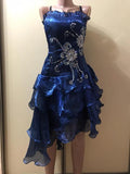 Vintage Shiny Beaded Spaghetti Strap A-Line Short Party Dress Cocktail Dress Homecoming Dress HZ1024