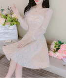 New Fashion Long Sleeves Chiffon Design A-Line Dress HZ1024