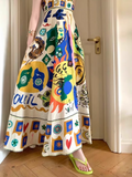 New Fashion Colorful Print Design Beach Holiday Spaghetti Strap Dress HZ1024