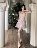 Vintage Sweetheart Sequin Design A-line Tulle Homecoming Dress HZ1024