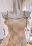 Chic Spaghetti Strap Beading A-line Tulle Party Dresses Homecoming Dresses, HZ1024