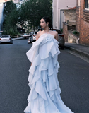 Simple Fashion 3D Flower Halter Dress Design A-line Tulle Women Tiered Dress HZ1024
