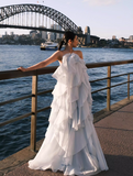 Simple Fashion 3D Flower Halter Dress Design A-line Tulle Women Tiered Dress HZ1024