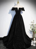 Green Off Shoulder A-line Floor Length Party Dress, Green Long Formal Dress Prom Dress HZ1024