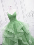 Light Green Tulle Long Formal Dress Party Dress, Green Layers Floor Length Formal Dress HZ1024
