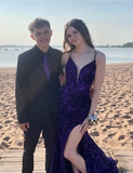 Deep V Neck Mermaid Backless Prom Dresses, Open Back Mermaid Formal Evening Dresses HZ1024