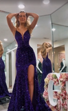Deep V Neck Mermaid Backless Prom Dresses, Open Back Mermaid Formal Evening Dresses HZ1024