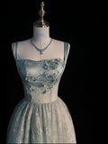 Beautiful A line Sage Green Long Tulle Prom Dress HZ1024