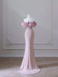 Pink Strapless Sleeveless Mermaid Sequin Beaded Floor Length Dress HZ1024
