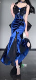Dark Blue Dreamy Starry Twinkle Evening Butterfly Mermaid Dresses HZ1024
