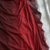 Burgundy A-Line Halter Mixed Color Chiffon Long Prom Dresses HZ1024