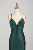 Navy Blue Mermaid Neckline Sequins Sexy Long Prom Dresses Birthday Dresses HZ1024