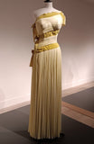 Chic Yellow Strapless Irregular Neck Pleated Ball Gown HZ1024