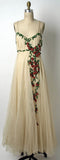 Champagne A-line spaghetti strap tulle 3D strawberry ball gown HZ1024