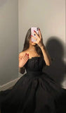 Charming Black Strapless Sleeveless Ball Gown Evening Dress HZ1024