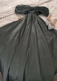 Elegant Grey A-line Off-shoulder Simple Ball Gown Evening Dress HZ1024