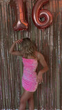 Sparkling Halter Neck Pink Sequin Backless Short Birthday Party Dress Homecoming Dress HZ1024