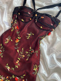 Sexy Burgundy Off-the-shoulder Sleeveless Embroidered Ball Gown Evening Dress HZ1024