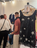 Shiny Black Sleeveless Star Sequined Tassel Mini Party Dress Homecoming Dress HZ1024