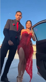 Sexy Burgundy Strapless Sweetheart Neck High Slit Bodycon Prom Dress Cocktail Dress HZ1024
