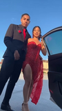 Sexy Burgundy Strapless Sweetheart Neck High Slit Bodycon Prom Dress Cocktail Dress HZ1024