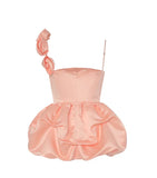 Vintage Pink Satin Short A-Line Party Dress Cocktail Dress Homecoming Dress HZ1024