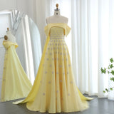 Gorgeous Sparkling Sequin Embroidery Off-the-shoulder A-Line Long Prom Dress Evening Dress HZ1024
