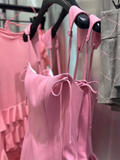 New Fashion Rose Pink Ruffled Hem Design A-line Party Dress Homecoming Dress HZ1024