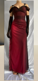 Burgundy A-Line Halter Mixed Color Chiffon Long Prom Dresses HZ1024