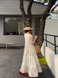 New Fashion Floral Design Beach Holiday A-line Sleeveless Vintage Dress HZ1024