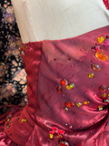 Gorgeous Burgundy Satin Sweet 16 Quinceanera Strapless A-Line Floor-length Prom Dress Birthday Dress Evening Dress Ball Gown HZ1024