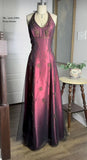 Vintage Fuchsia Chiffon Halter-neck A-Line Prom Dress Party Dress Evening Dress HZ1024