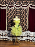 Vintage Green 3D Flowers Strapless Sweetheart A-line Tulle Short Homecoming Dresses HZ1024